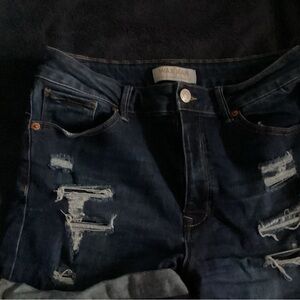 Wax Jean Dark Blue Ripped Denim